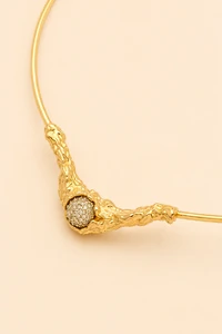 Colar Aro Choker Lava Zircônia Cristal