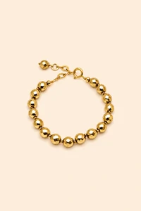 Pulseira Hematita Facetada Banho Ouro 18K