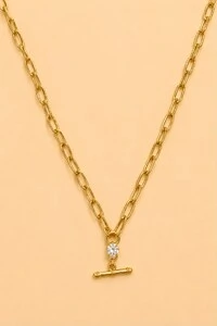 Colar Elos Anne Zircônia Banho Ouro 18K