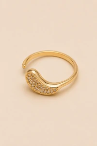 Anel Gota Zircônia Banho Ouro 18K