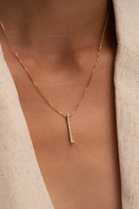 Colar Palito Zircônia Banho Ouro 18k