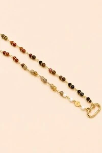 Colar Pedras Mix Jasper Banho Ouro 18K