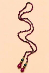 Colar Ayla Gravata Jade Melancia Banho Ouro 18K