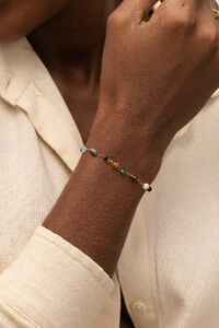Pulseira Biarritz Mix Pedras Banho Ouro 18K