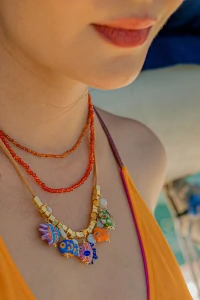 Colar Micro Zircônias Terracota Com Fecho De Coração Banho Ouro 18k