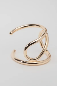 Pulseira Bracelete Curvas Dourada