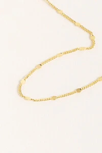 Colar Curto Plaquinhas Banho Ouro 18K