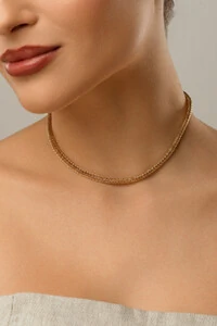 Colar Dourado Choker Malha