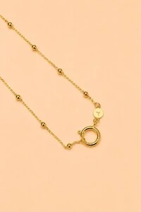 Colar Curto Dourado Esferas