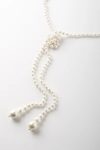 Colar Gravata Camille Pérola Shell Banho Ouro 18k