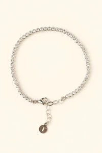 Pulseira Riviera Prateada Zircônia Redonda