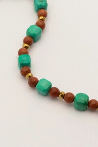 Pulseira Vicenza Goldstone Howlita Banho Ouro 18K