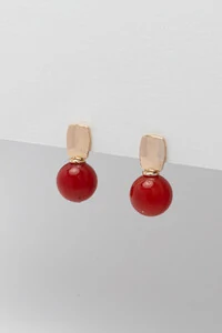 Brinco Mavie Jade Terracota Banho Ouro 18K