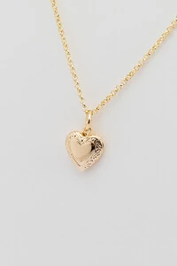 Pingente Coração Relicário Banho Ouro 18K