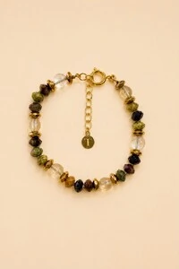 Pulseira Mix Pedras Banho Ouro 18K