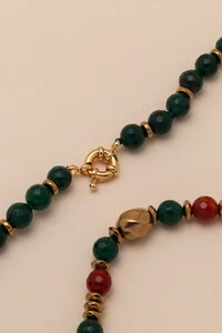 Colar Gaia Jade Verde Banho Ouro 18K