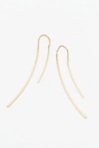 Brinco Fio Palito Banho Ouro 18K
