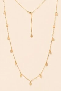 Colar Dourado Longo Cubos