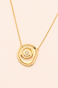 Colar Dourado Vibração Zircônia