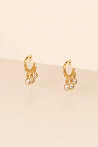 Brinco Argolinha Zircônia Cristal Banho Ouro 18K