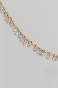 Pulseira Dourada Elos Portugueses Zircônia Cristal