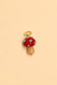 Pingente Cogumelo Da Sorte Banho Ouro 18K