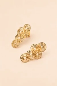 Brinco Dourado Fios Diamantados