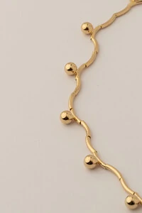 Colar Esferas Tubos Dourado