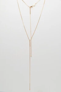 Colar Gravata Bubbles Frente e Verso Banho Ouro18K