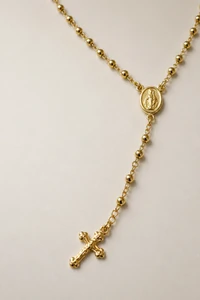 Colar Terço Banho Ouro 18K