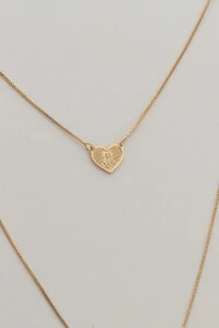 Colar Escapulário Coração Banho Ouro 18K
