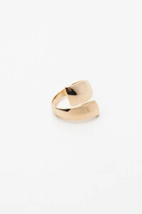 Anel Forma Metal Liso Banho Ouro 18K