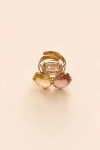 Anel Dourado Harmonia Cristais