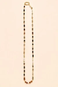Colar Pedras Mix Jasper Banho Ouro 18K
