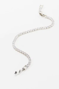 Pulseira Riviera Prateada Zircônia Cristal