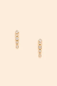 Brinco Cascata Mix Zircônia Banho Ouro 18K