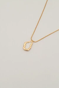 Colar Dourado Orgânico Perolado
