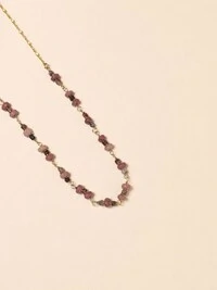 Colar Liana Rodocrosita Banho Ouro 18K