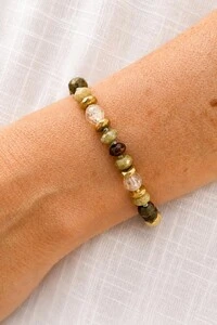 Pulseira Mix Pedras Banho Ouro 18K