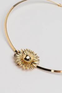 Colar Choker Dourado Aro Girassol