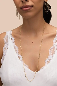 Colar Longo Dourado Vitta Mini Plaquinhas