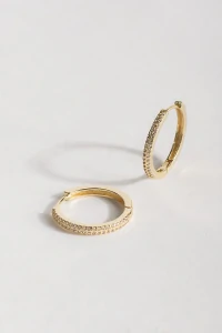 Brinco De Argola Com Zircônias Banho Ouro 18k
