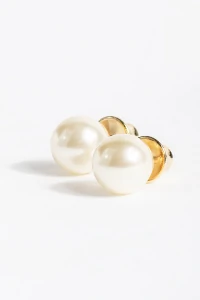 Brinco Bolinha Pérola 10 mm Banho Ouro 18k