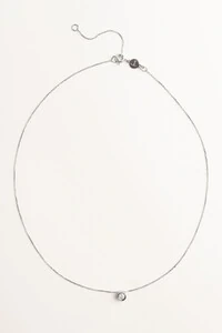Colar Prateado Ponto de Luz Zircônia Cristal