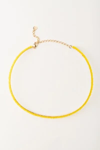 Colar Choker Aro Dourado Vidrilho Lime