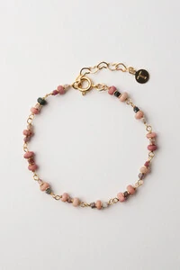 Pulseira Liana Rodocrosita Banho Ouro 18K