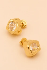Brinco Dourado Vesúvio Zircônia Cristal