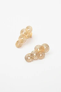 Brinco Dourado Fios Diamantados