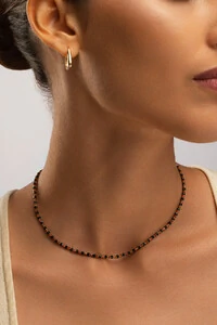 Colar Choker Goldstone Verde Banho Ouro 18k
