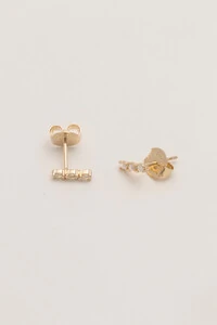 Brinco Mini Palito Zircônia Banho Ouro 18K